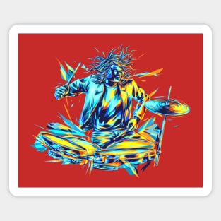 drummer illustration Magnet